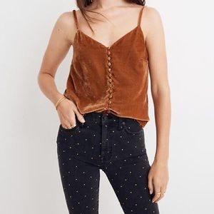 Madewell Velvet Button-Down Cami